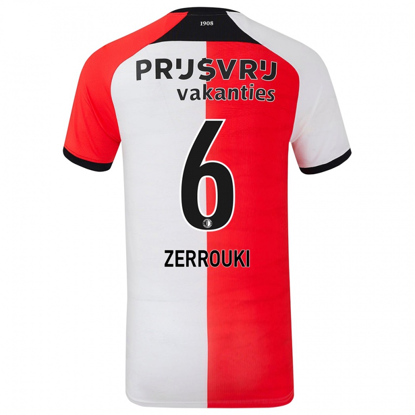 Kinderen Ramiz Zerrouki #6 Rood Wit Thuisshirt Thuistenue 2024/25 T-Shirt