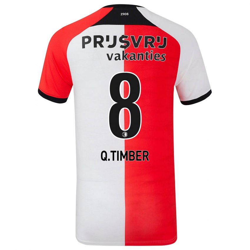 Kinderen Quinten Timber #8 Rood Wit Thuisshirt Thuistenue 2024/25 T-Shirt