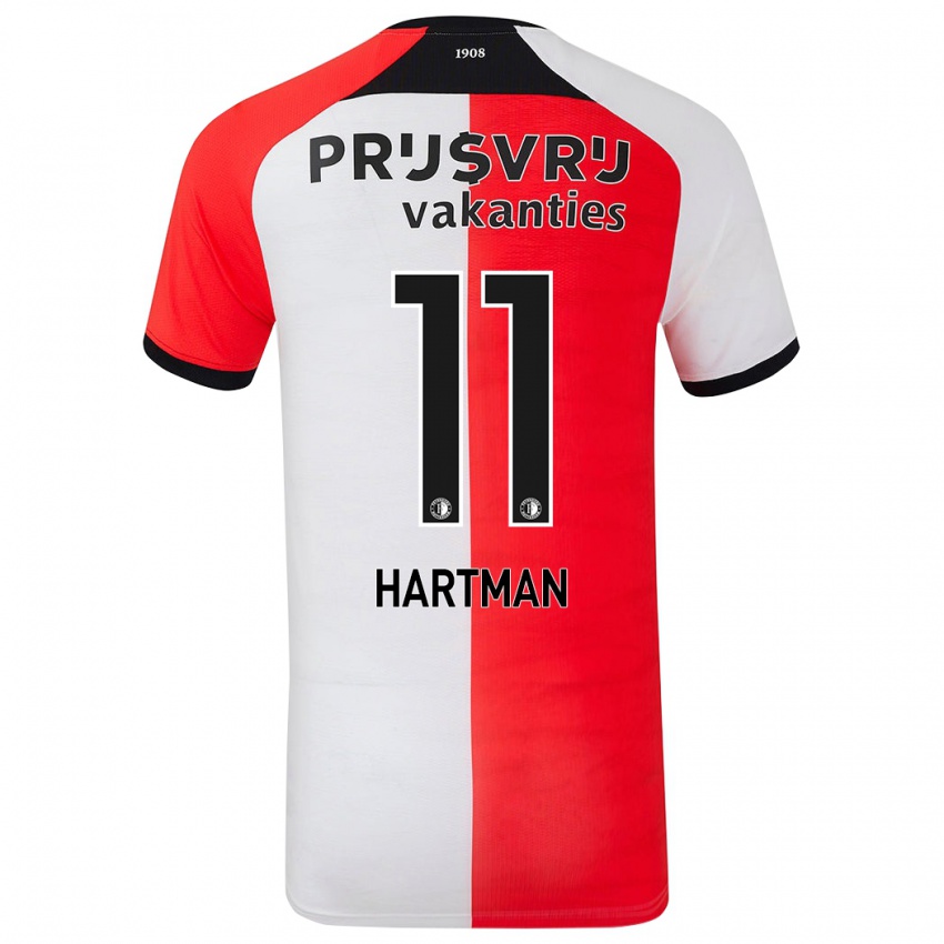 Kinderen Quilindschy Hartman #11 Rood Wit Thuisshirt Thuistenue 2024/25 T-Shirt