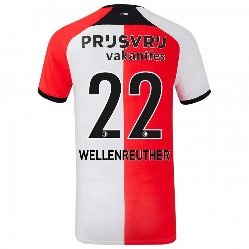 Kinderen Timon Wellenreuther #22 Rood Wit Thuisshirt Thuistenue 2024/25 T-Shirt