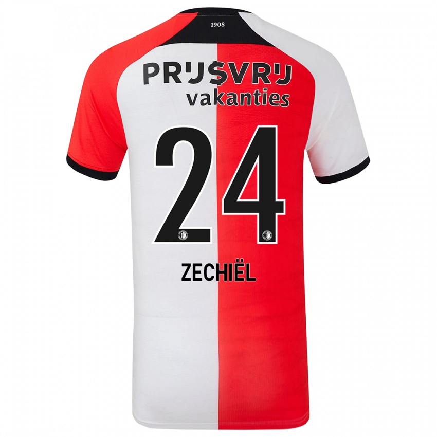 Kinderen Gjivai Zechiel #24 Rood Wit Thuisshirt Thuistenue 2024/25 T-Shirt