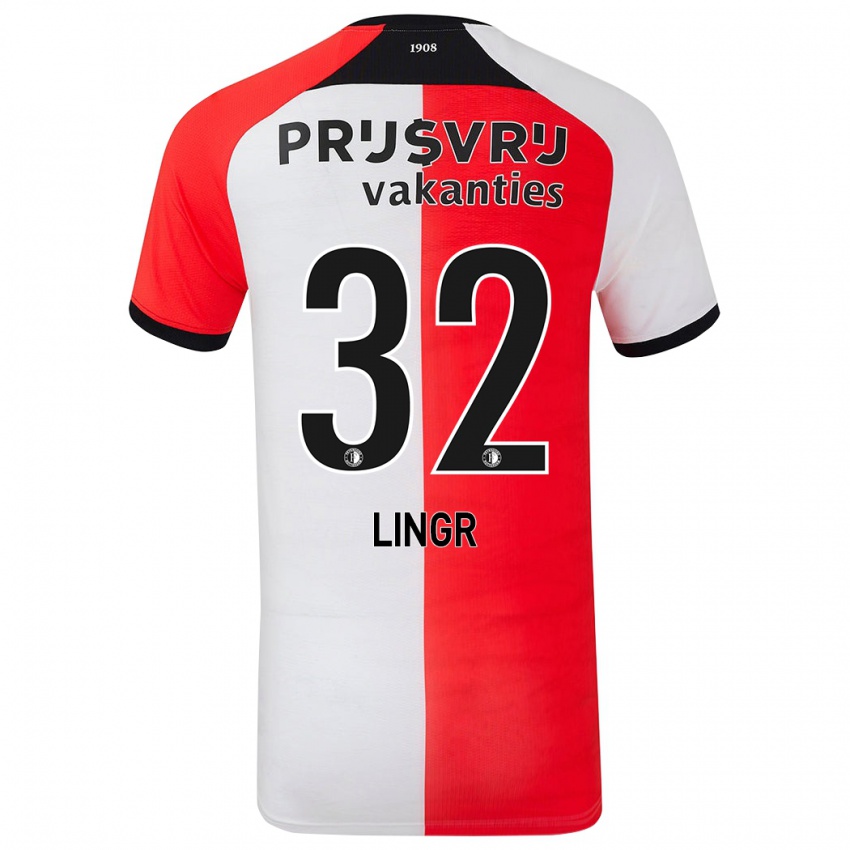 Kinderen Ondrej Lingr #32 Rood Wit Thuisshirt Thuistenue 2024/25 T-Shirt