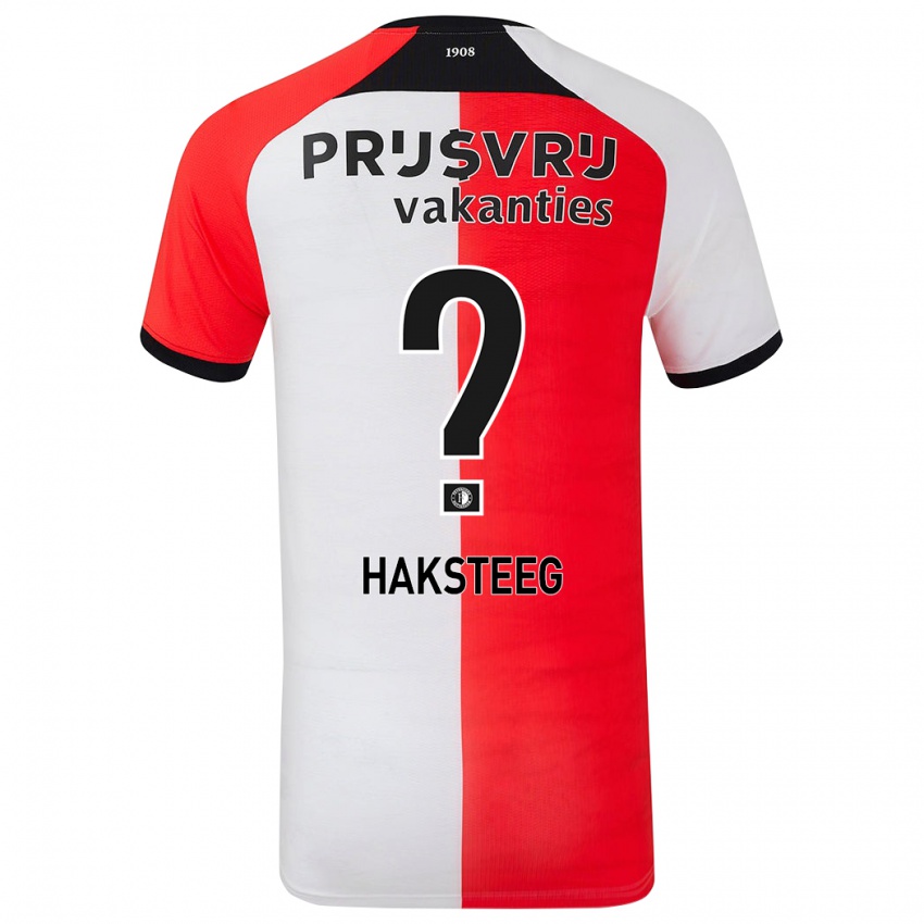 Kinderen Tim Haksteeg #0 Rood Wit Thuisshirt Thuistenue 2024/25 T-Shirt