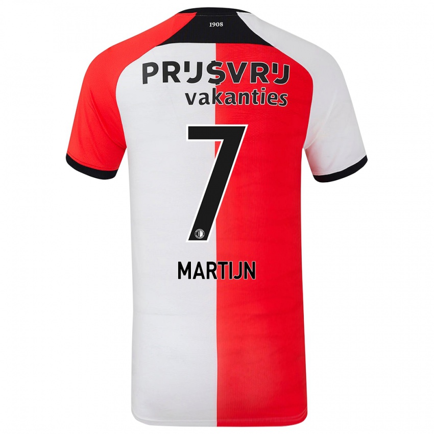 Kinderen Rowendley Martijn #7 Rood Wit Thuisshirt Thuistenue 2024/25 T-Shirt