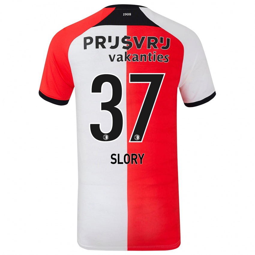 Kinderen Jaden Slory #37 Rood Wit Thuisshirt Thuistenue 2024/25 T-Shirt