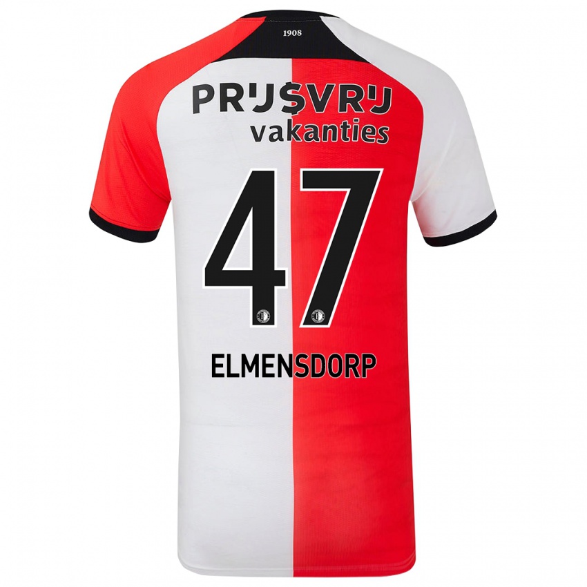 Kinderen Paris Elmensdorp #47 Rood Wit Thuisshirt Thuistenue 2024/25 T-Shirt