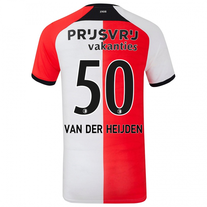 Kinderen Delano Van Der Heijden #50 Rood Wit Thuisshirt Thuistenue 2024/25 T-Shirt