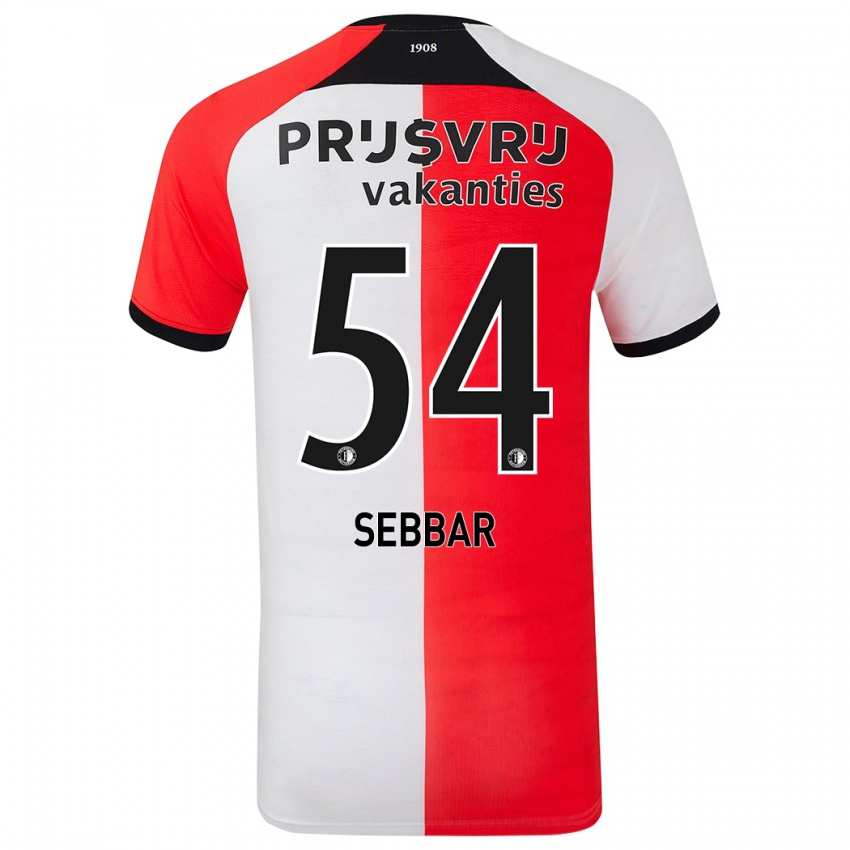 Kinderen Marouane Sebbar #54 Rood Wit Thuisshirt Thuistenue 2024/25 T-Shirt