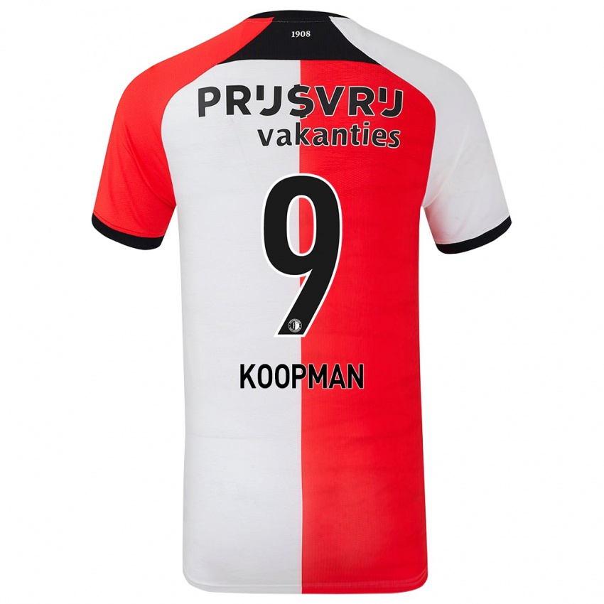 Kinderen Sanne Koopman #9 Rood Wit Thuisshirt Thuistenue 2024/25 T-Shirt