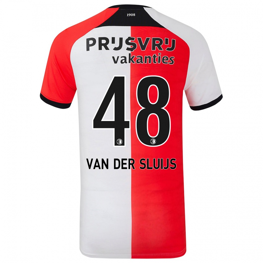 Kinderen Joep Van Der Sluijs #48 Rood Wit Thuisshirt Thuistenue 2024/25 T-Shirt