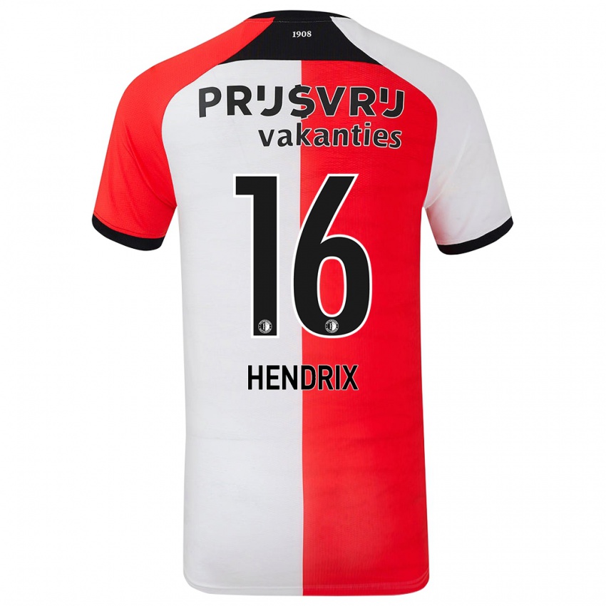 Kinderen Jorrit Hendrix #16 Rood Wit Thuisshirt Thuistenue 2024/25 T-Shirt