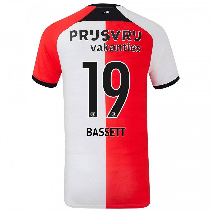 Kinderen Cole Bassett #19 Rood Wit Thuisshirt Thuistenue 2024/25 T-Shirt