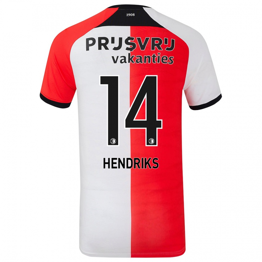 Kinderen Kim Hendriks #14 Rood Wit Thuisshirt Thuistenue 2024/25 T-Shirt