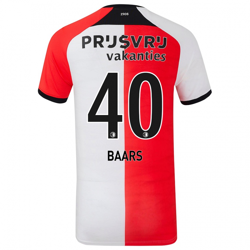 Kinderen Guus Baars #40 Rood Wit Thuisshirt Thuistenue 2024/25 T-Shirt