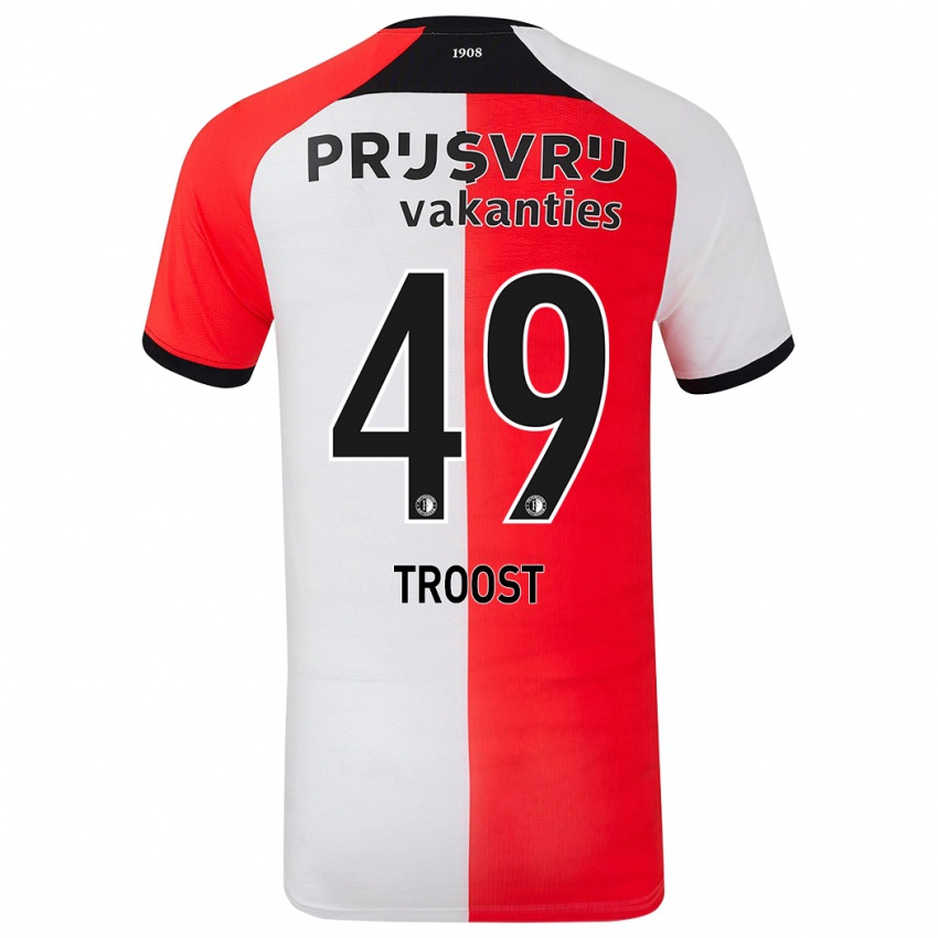 Kinderen Tein Troost #49 Rood Wit Thuisshirt Thuistenue 2024/25 T-Shirt