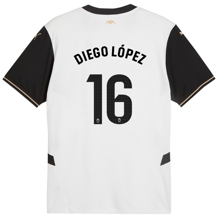 Kinderen Diego Lopez #16 Wit Zwart Thuisshirt Thuistenue 2024/25 T-Shirt