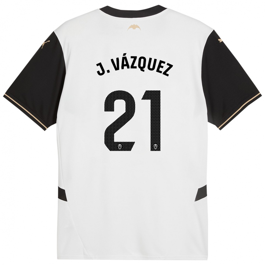 Kinderen Jesús Vázquez #21 Wit Zwart Thuisshirt Thuistenue 2024/25 T-Shirt