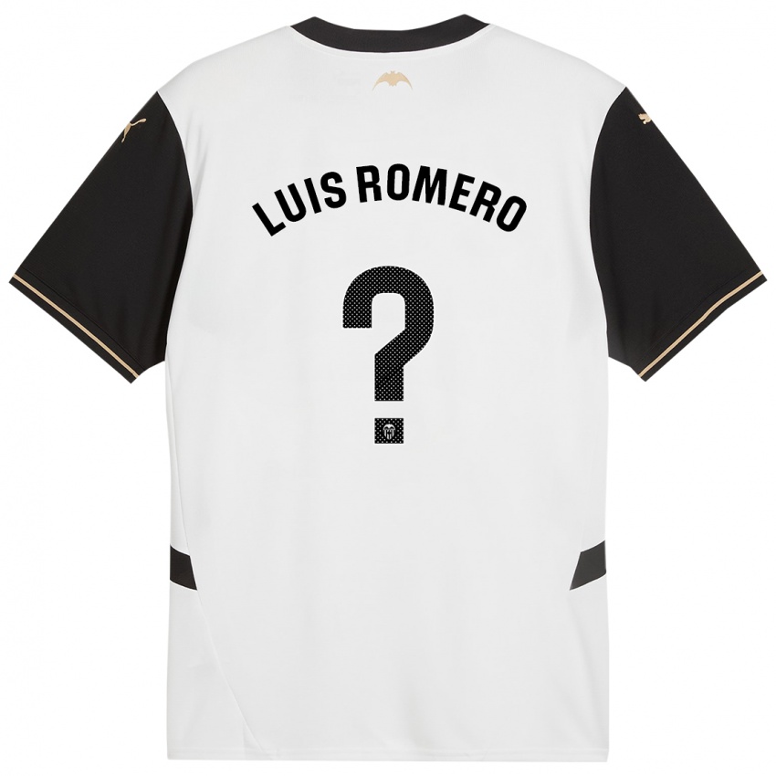 Kinderen Luis Romero #0 Wit Zwart Thuisshirt Thuistenue 2024/25 T-Shirt