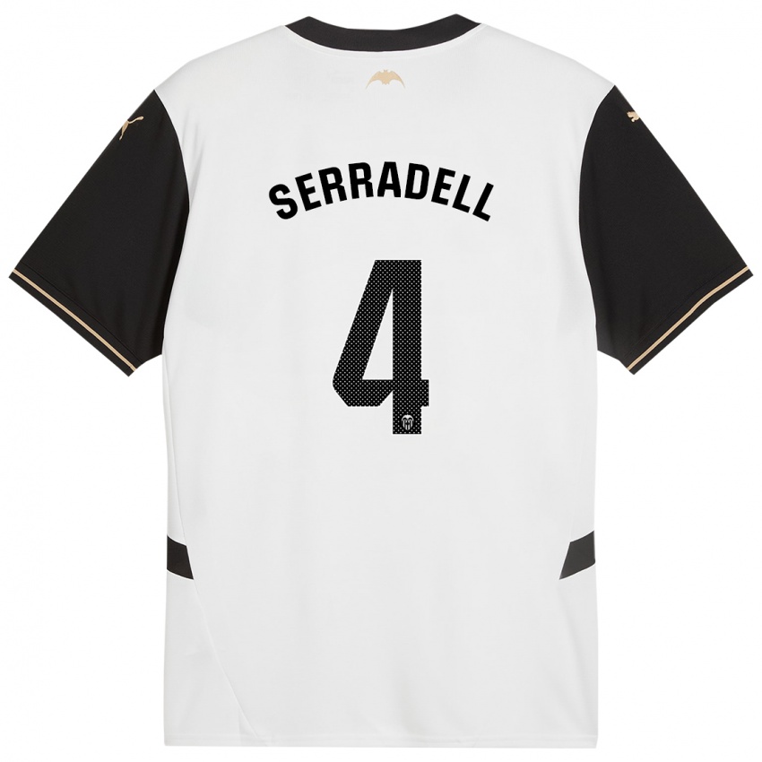 Kinderen Álex Serradell #4 Wit Zwart Thuisshirt Thuistenue 2024/25 T-Shirt