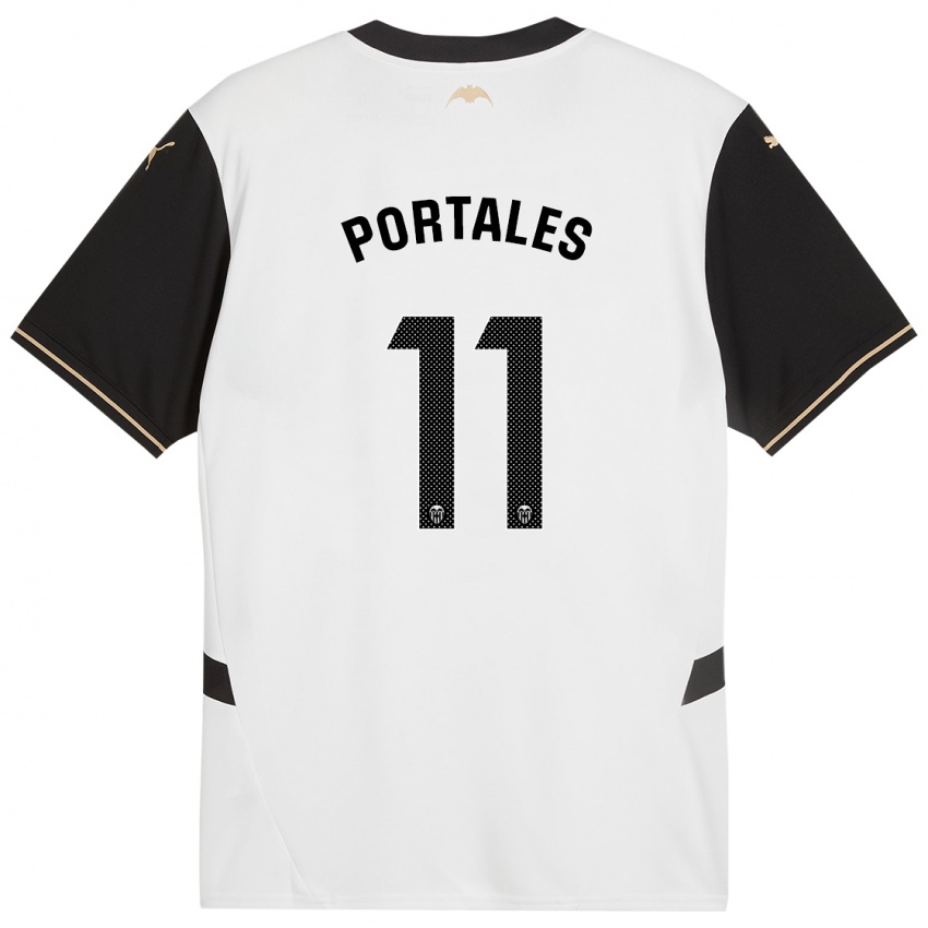 Kinderen Macarena Portales #11 Wit Zwart Thuisshirt Thuistenue 2024/25 T-Shirt