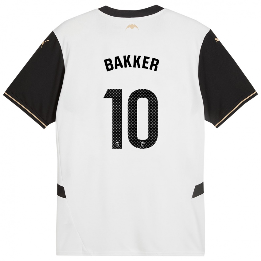 Kinderen Linda Bakker #10 Wit Zwart Thuisshirt Thuistenue 2024/25 T-Shirt