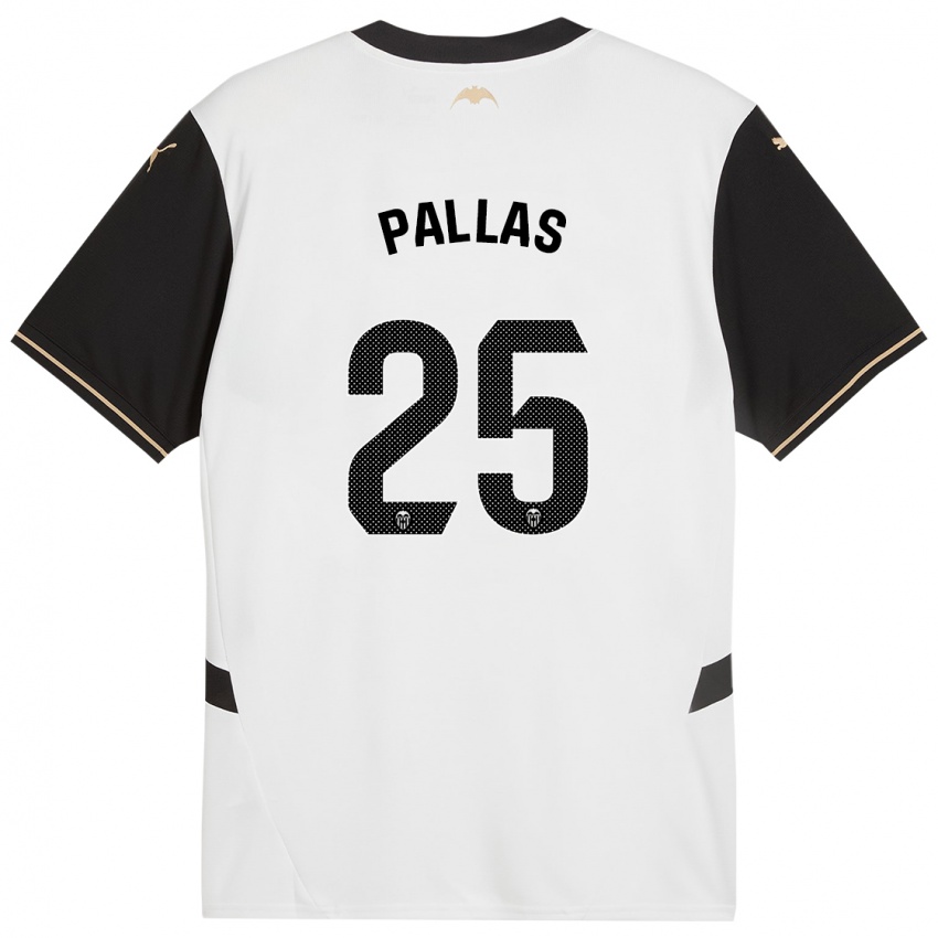 Kinderen Nerea Pallas #25 Wit Zwart Thuisshirt Thuistenue 2024/25 T-Shirt