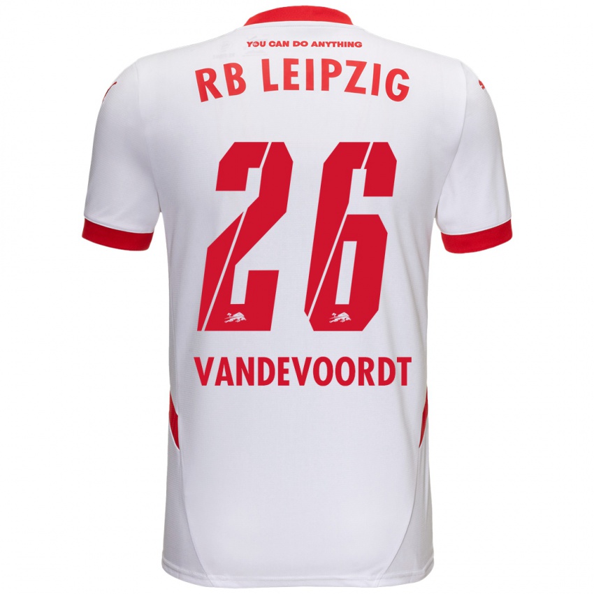 Kinderen Maarten Vandevoordt #26 Wit Rood Thuisshirt Thuistenue 2024/25 T-Shirt