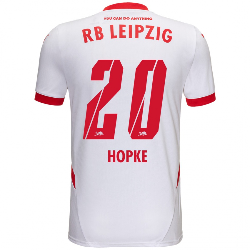 Kinderen Hannes Hopke #20 Wit Rood Thuisshirt Thuistenue 2024/25 T-Shirt