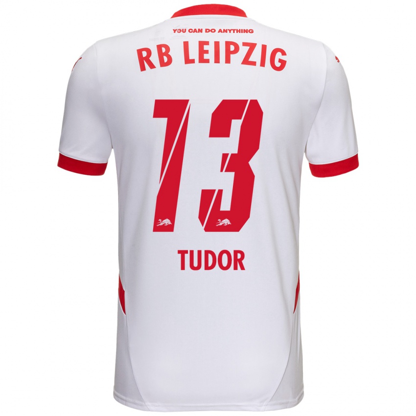 Kinderen Aaron Tudor #13 Wit Rood Thuisshirt Thuistenue 2024/25 T-Shirt