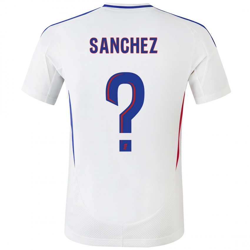 Kinderen Florent Sanchez #0 Wit Blauw Thuisshirt Thuistenue 2024/25 T-Shirt