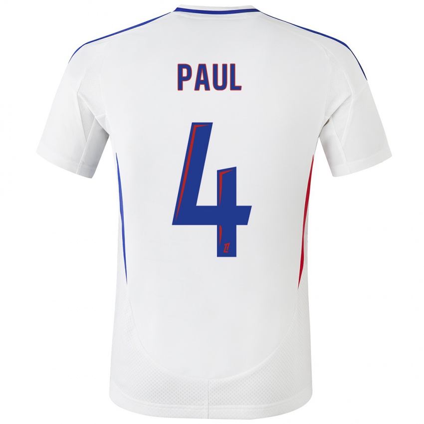 Kinderen Paul Akouokou #4 Wit Blauw Thuisshirt Thuistenue 2024/25 T-Shirt