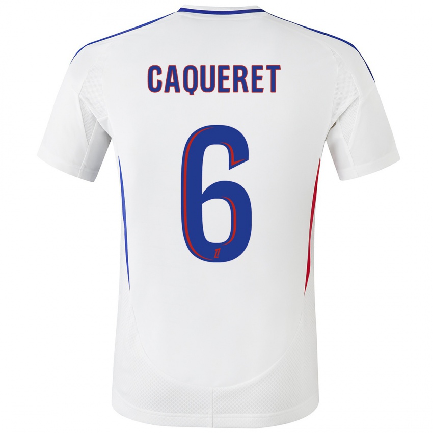 Kinderen Maxence Caqueret #6 Wit Blauw Thuisshirt Thuistenue 2024/25 T-Shirt