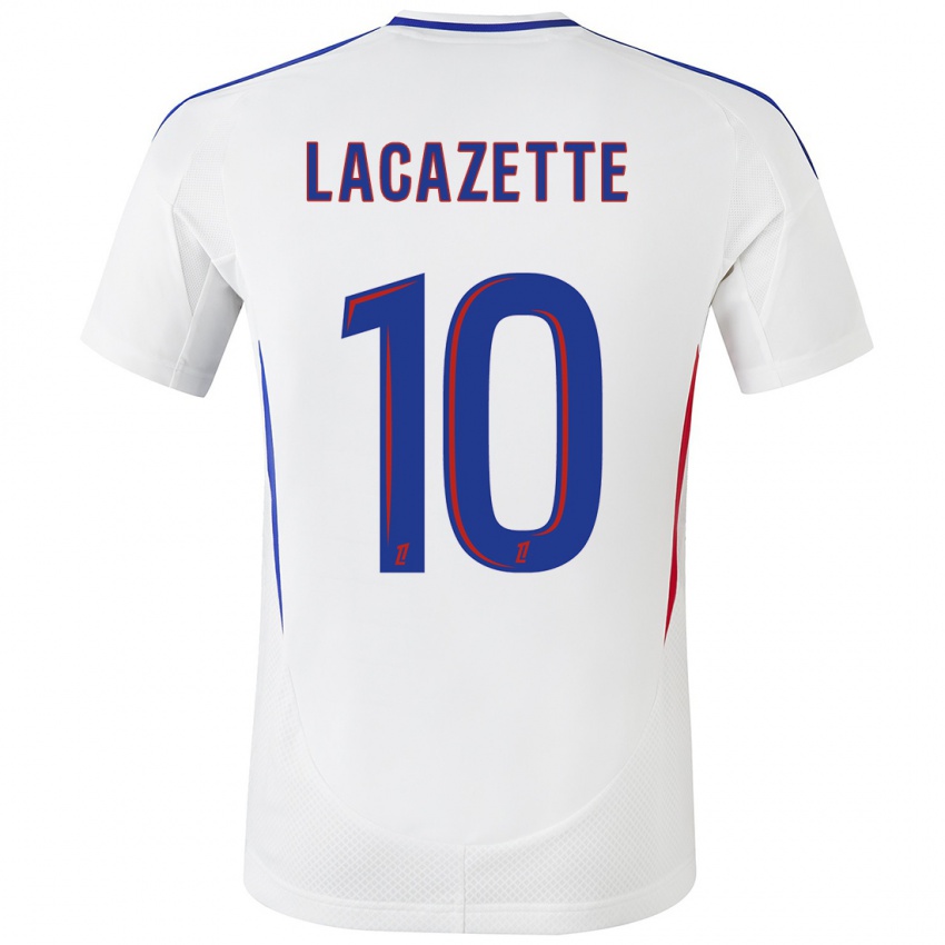 Kinderen Alexandre Lacazette #10 Wit Blauw Thuisshirt Thuistenue 2024/25 T-Shirt