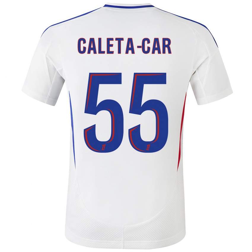 Kinderen Duje Caleta-Car #55 Wit Blauw Thuisshirt Thuistenue 2024/25 T-Shirt