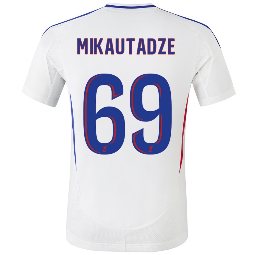 Kinderen Georges Mikautadze #69 Wit Blauw Thuisshirt Thuistenue 2024/25 T-Shirt