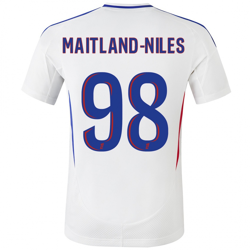 Kinderen Ainsley Maitland-Niles #98 Wit Blauw Thuisshirt Thuistenue 2024/25 T-Shirt