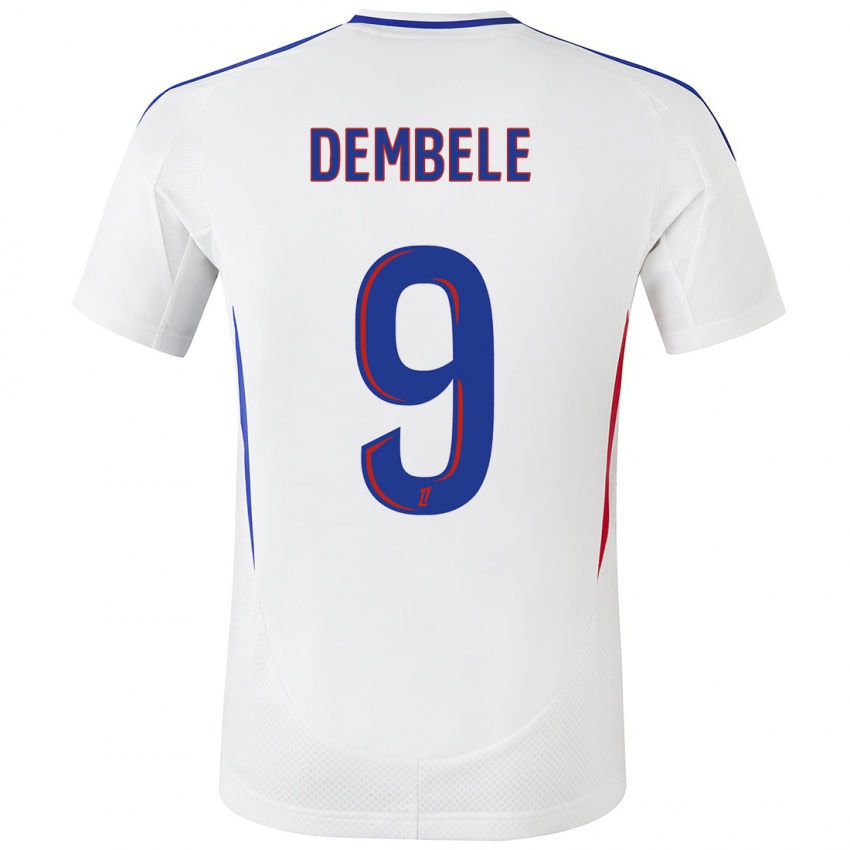 Kinderen Moussa Dembele #9 Wit Blauw Thuisshirt Thuistenue 2024/25 T-Shirt