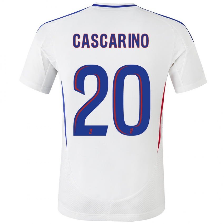 Kinderen Delphine Cascarino #20 Wit Blauw Thuisshirt Thuistenue 2024/25 T-Shirt