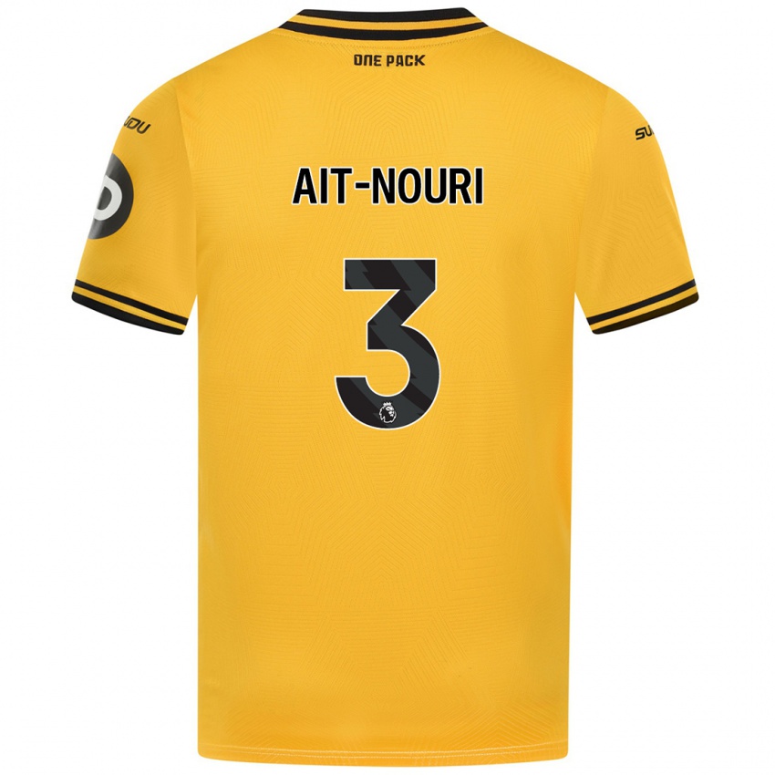 Kinderen Rayan Ait Nouri #3 Geel Thuisshirt Thuistenue 2024/25 T-Shirt