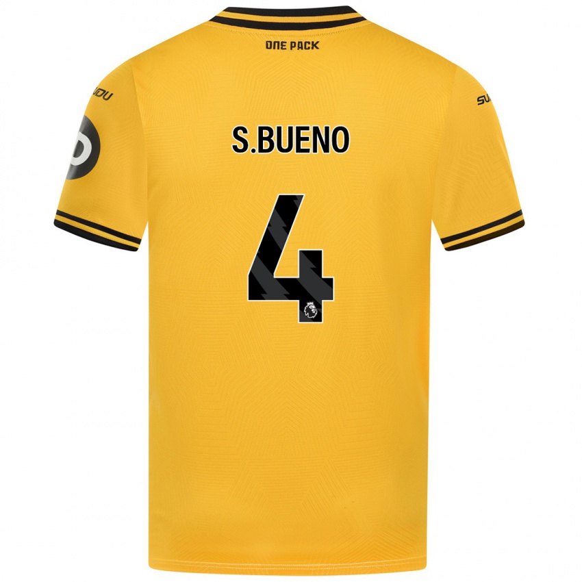 Kinderen Santiago Bueno #4 Geel Thuisshirt Thuistenue 2024/25 T-Shirt