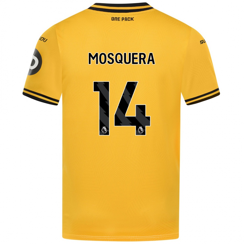 Kinderen Yerson Mosquera #14 Geel Thuisshirt Thuistenue 2024/25 T-Shirt