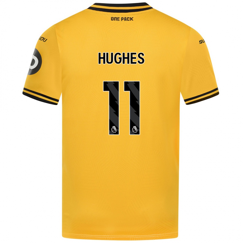 Kinderen Amber Hughes #11 Geel Thuisshirt Thuistenue 2024/25 T-Shirt