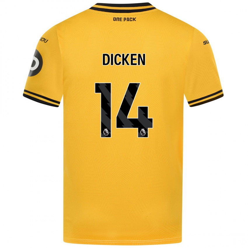 Kinderen Amy Dicken #14 Geel Thuisshirt Thuistenue 2024/25 T-Shirt