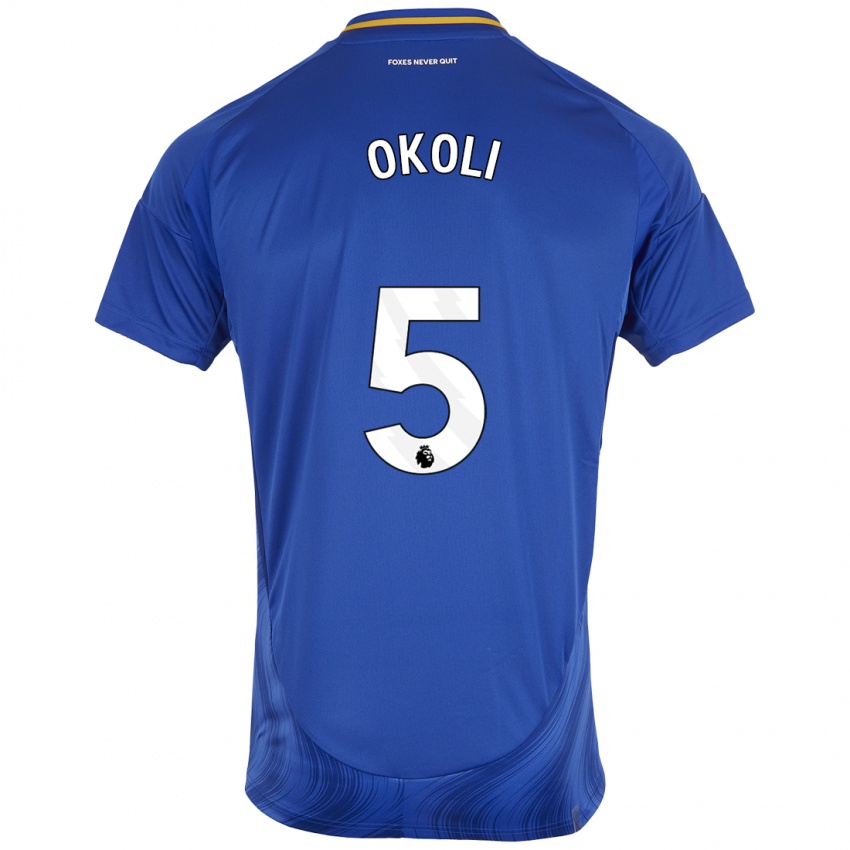 Kinderen Caleb Okoli #5 Blauw Wit Thuisshirt Thuistenue 2024/25 T-Shirt