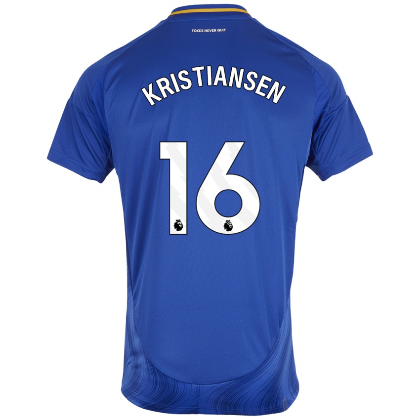 Kinderen Victor Kristiansen #16 Blauw Wit Thuisshirt Thuistenue 2024/25 T-Shirt