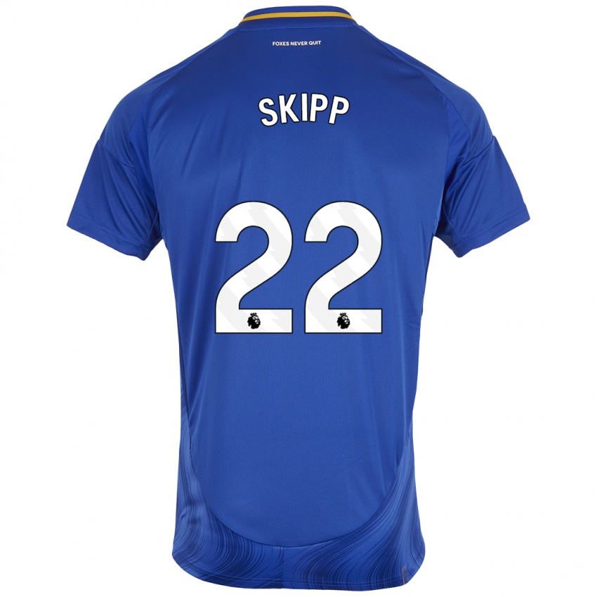 Kinderen Oliver Skipp #22 Blauw Wit Thuisshirt Thuistenue 2024/25 T-Shirt