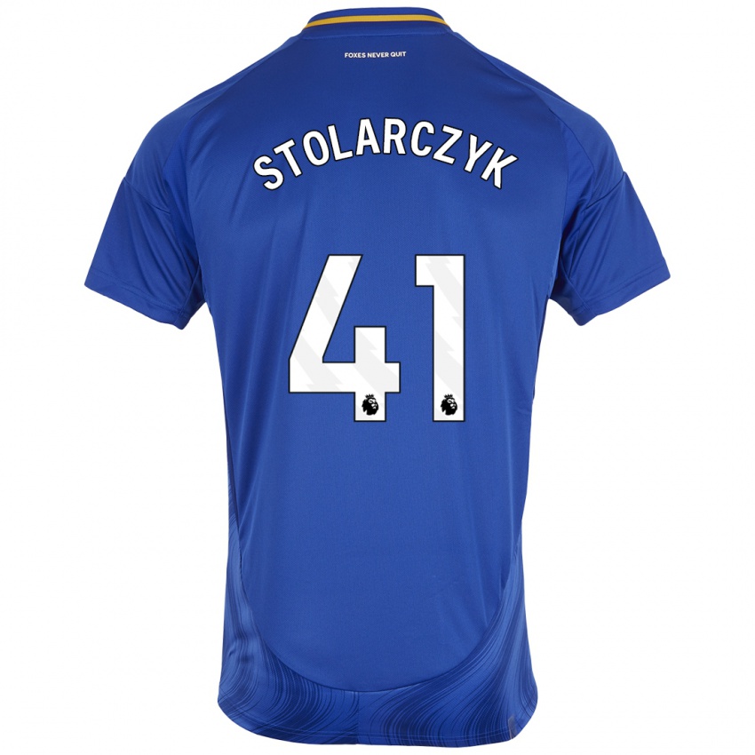 Kinderen Jakub Stolarczyk #41 Blauw Wit Thuisshirt Thuistenue 2024/25 T-Shirt