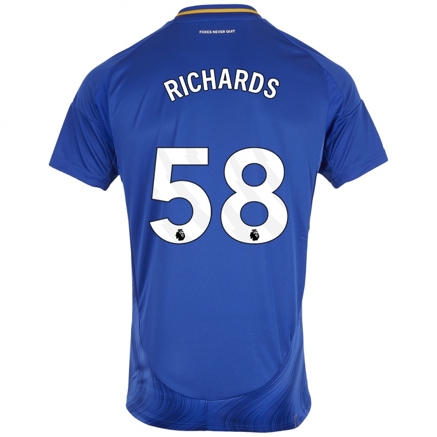 Kinderen Amani Richards #58 Blauw Wit Thuisshirt Thuistenue 2024/25 T-Shirt