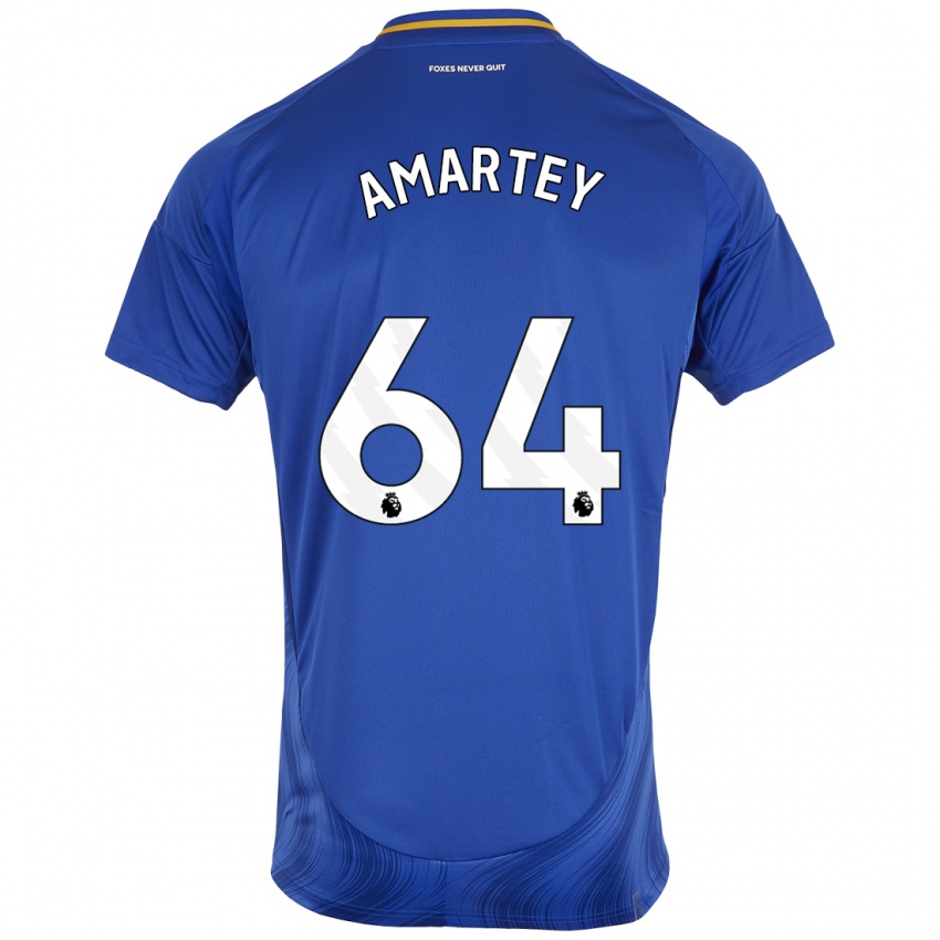 Kinderen Bobby Amartey #64 Blauw Wit Thuisshirt Thuistenue 2024/25 T-Shirt