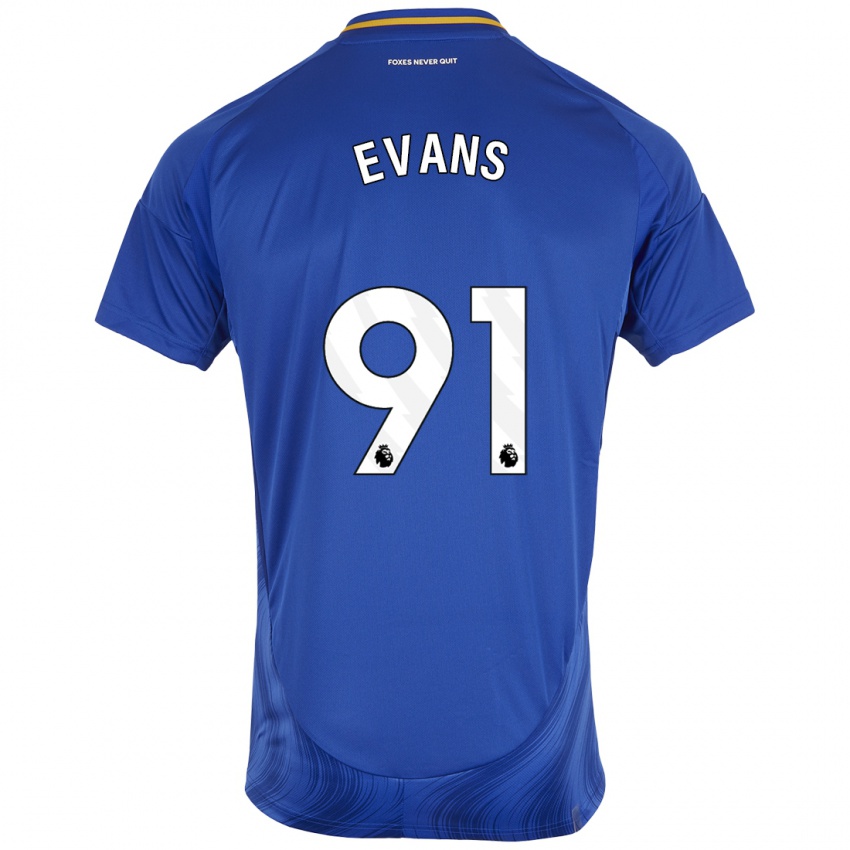 Kinderen Jake Evans #91 Blauw Wit Thuisshirt Thuistenue 2024/25 T-Shirt